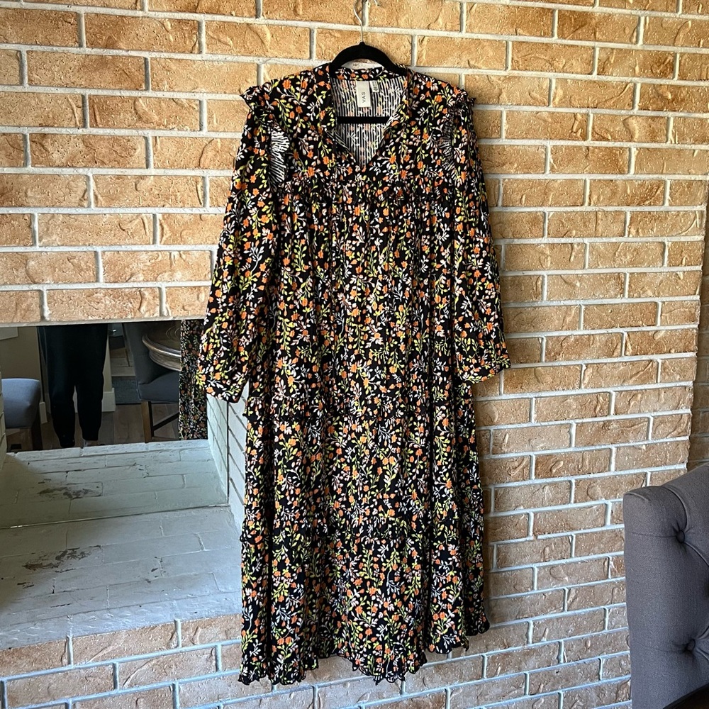 Yas Floral Midi Dress